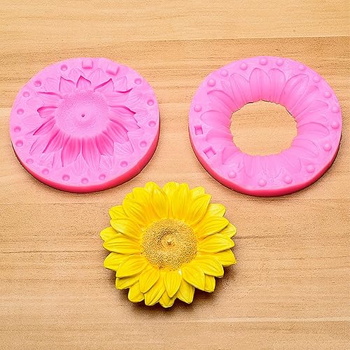 Miniatura 5 de Molde de silicona de girasol 3D para fondant, chocolate, caramelo, pastel, decoración, vela, jabón, hornear, pastelería, arcilla polimérica