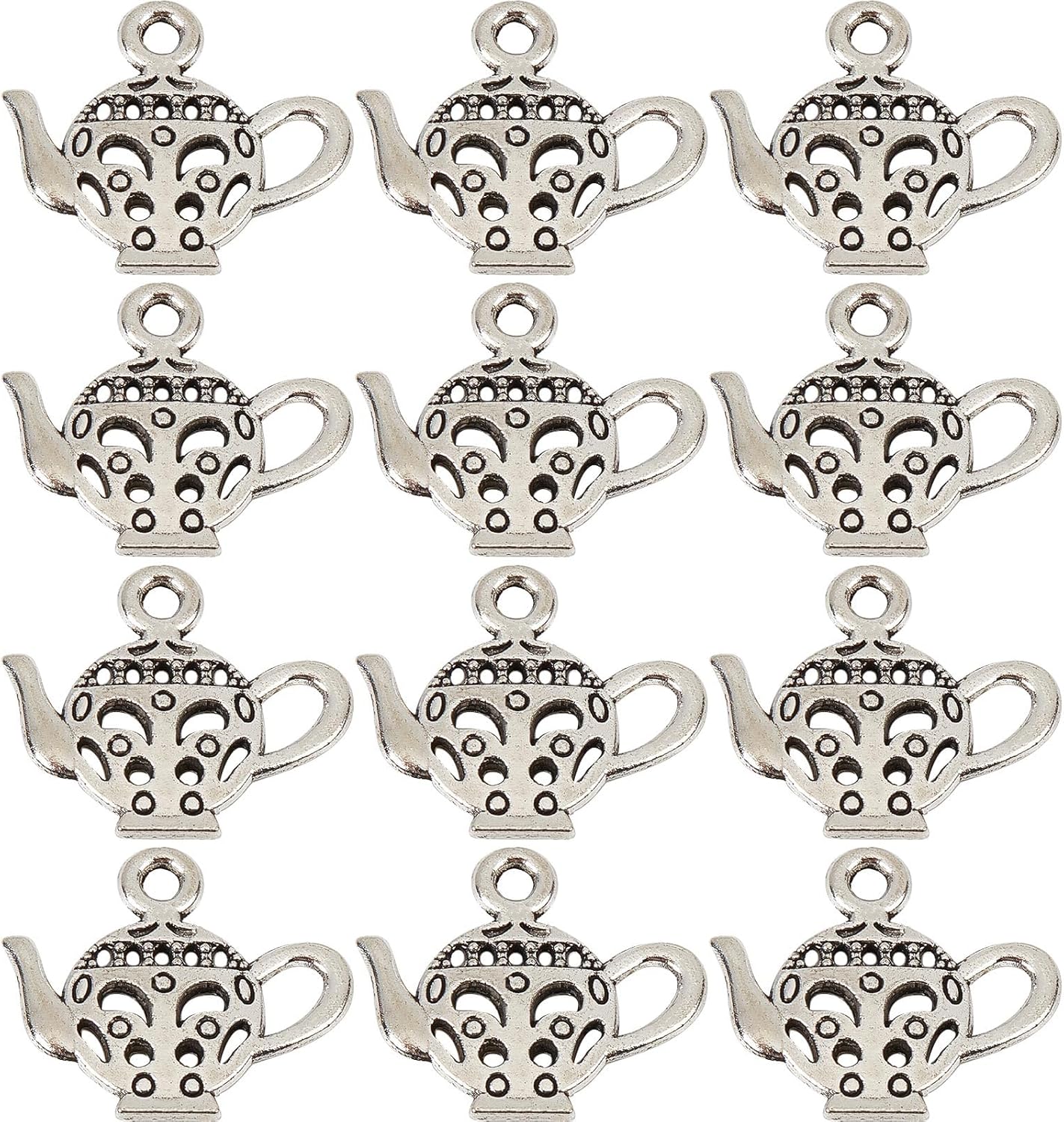 SUNNYCLUE 1 Box 80Pcs Teapot Charms Bulk Tea Kettle Charm