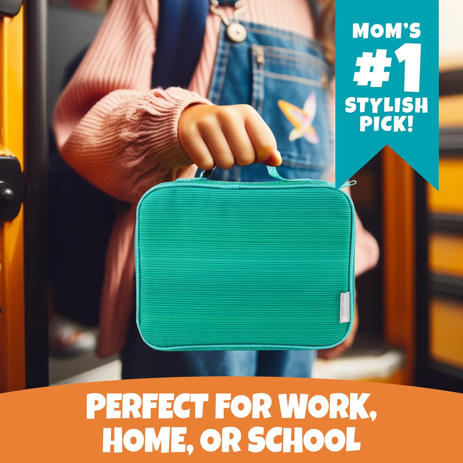 Bentology Lunch Box for Kids- Insulated, Waterproof, Durable Tote Bag Lunchbox fits Bento Boxes, Containers, Jars, Bottles- Keeps Food Hotter or Colder Longer- Back To School Reusable Sleeve For Girls - Image 6