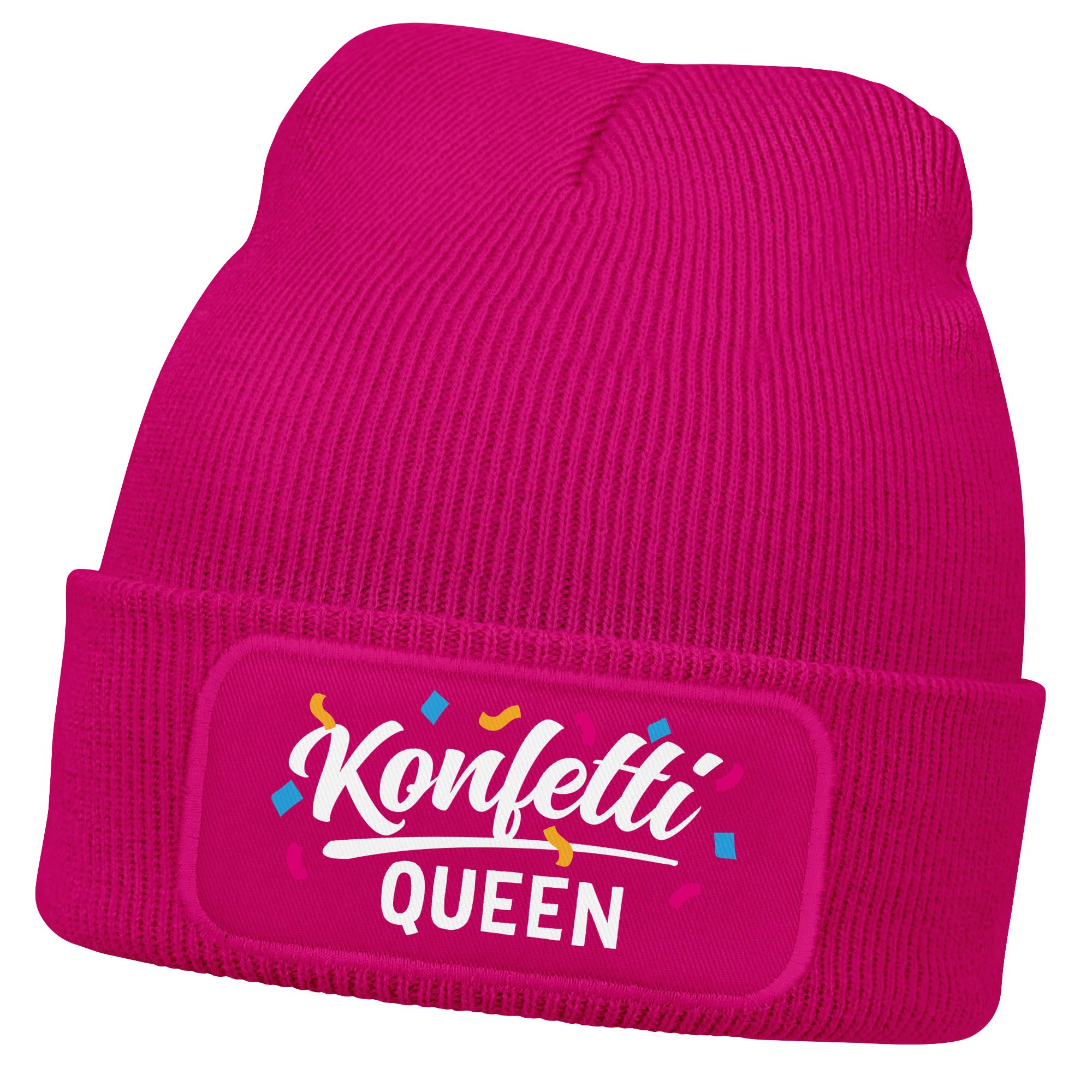 Bonnet tricoté isolant femme Confetti Queen à patch imprimé résistant