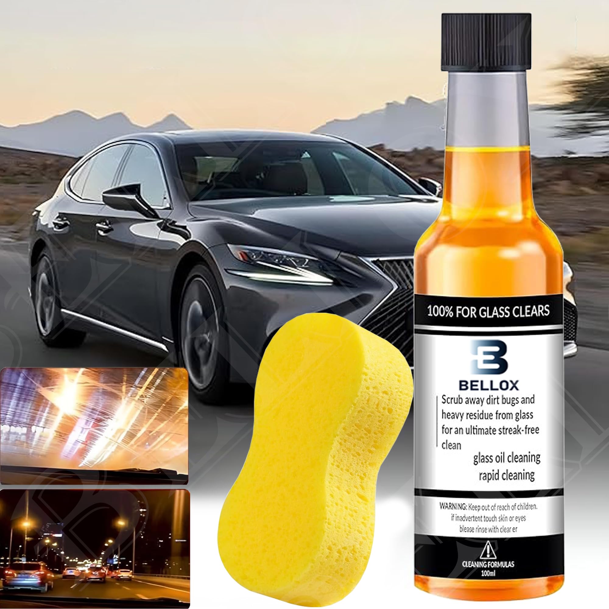 VIVUE Car Windshield Glass Cleaner With Sponge | Oil Film And Water Spot Remover for Glass Surfaces | Glass Cleaner for Home and Auto Windows Cleaning, (100ml PACK OF 1) (B0DGLMWG5P) Amazon Price History, Amazon Price Tracker