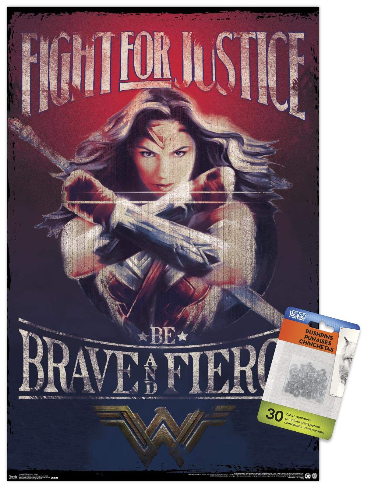 DC Comics Movie - Wonder Woman - Justice Wall Poster with Push Pins