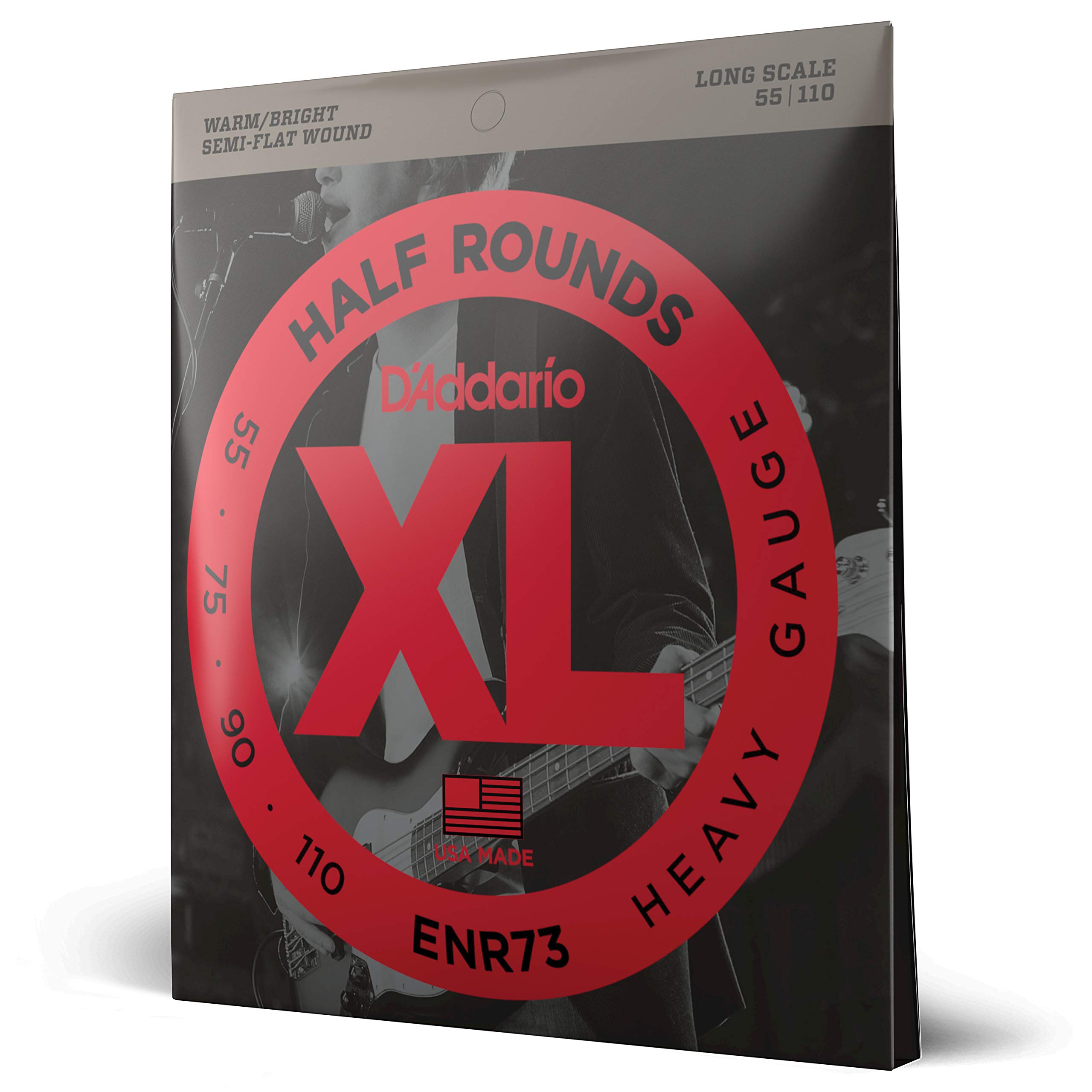 D'Addario ENR73 Half Round Bass Guitar Strings, Heavy, 55-110, Long Scale