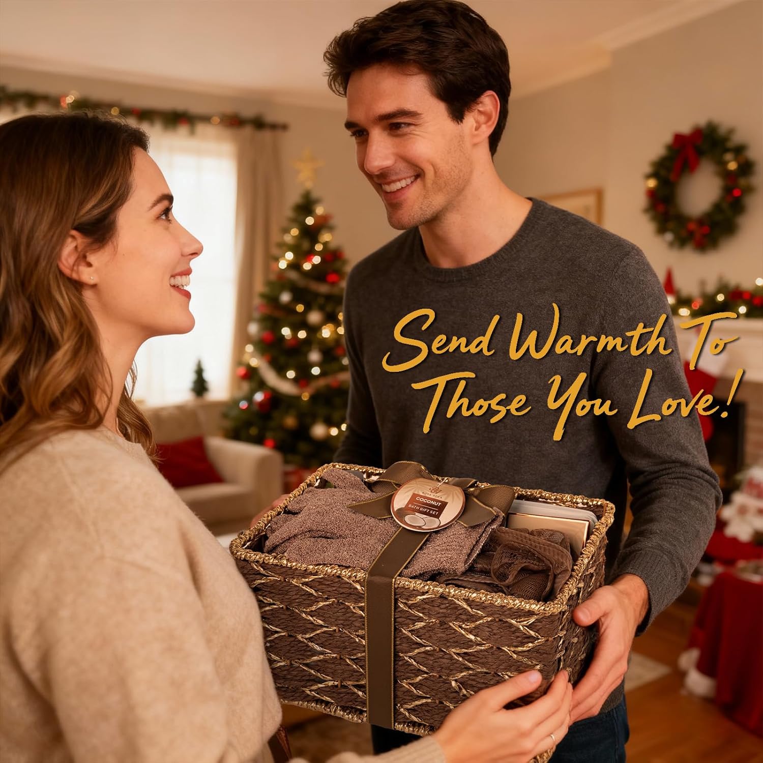 35 Pcs Coconut Vanilla Spa Gift Basket for Women & Men, Face Skin Care Set, Bath & Body Set, Self Care Pamper Kit, Diffuser, Bath Bomb, Birthday, Christmas, Valentines, Mother Day, Anniversary - Image 6