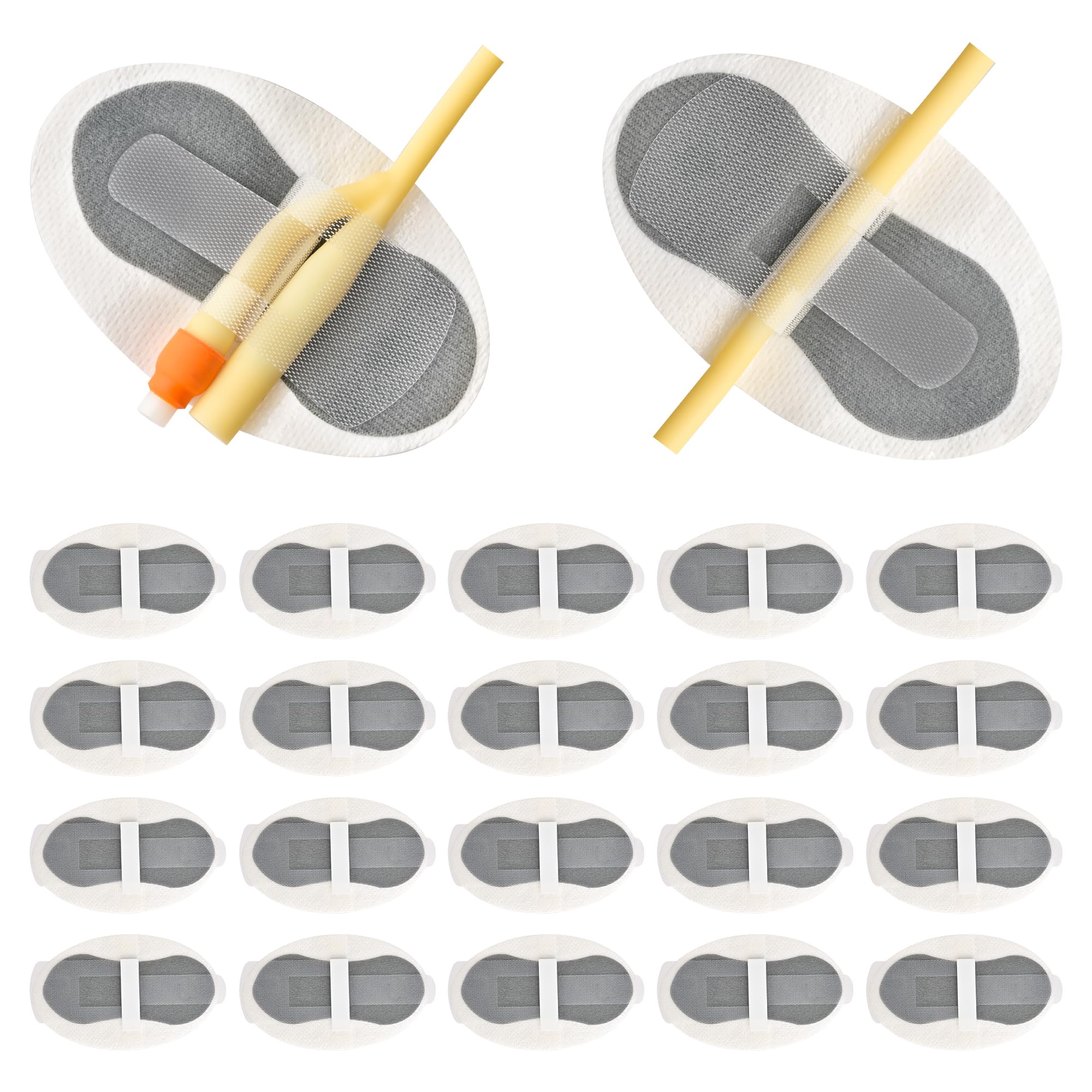 Photo 1 of 24 PCS Catheter Stabilization Devices, Foley Catheter Supplies, Urinary Leg Bag Legband Holder Sticker, Self Adhesive Catheter Tube Holder for PEG/G/Feeding Tube?Gray?