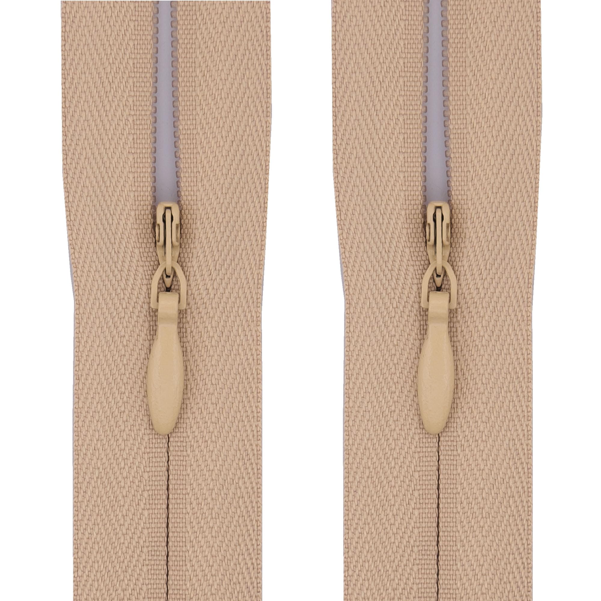 #3 Invisible Zips, 2 Pack, 14 Inch, Deep Linen Beige