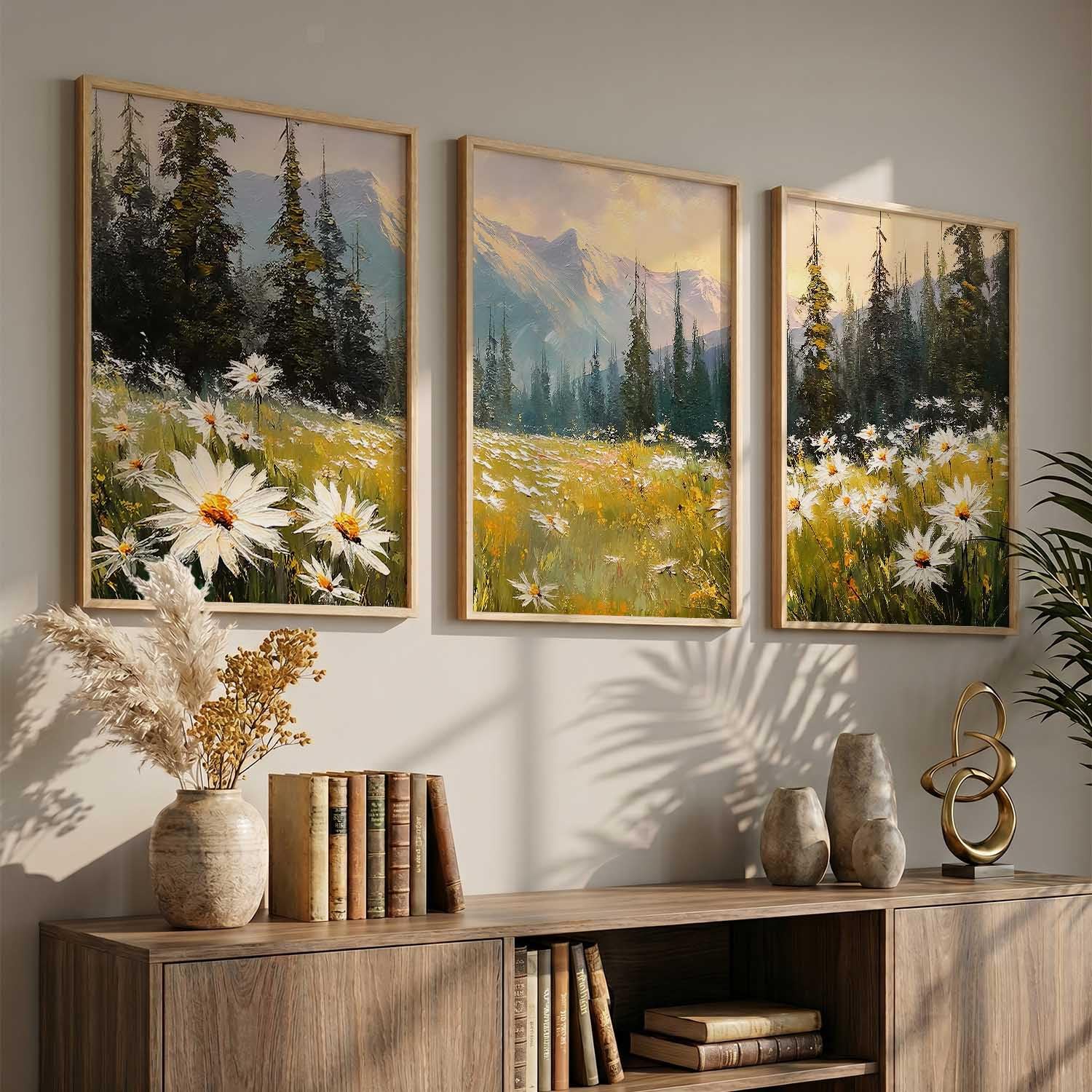 Mountain Wall Art Set - 3 Framed Paintings -12