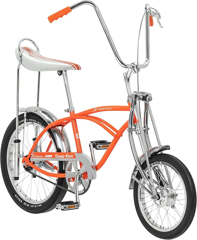 Bicicleta Schwinn Krate Classic Sting-Ray, bicicleta para niños o adultos, marco de acero y horquilla Springer, guardabarros, velocidad única, freno de contrapedal, uva