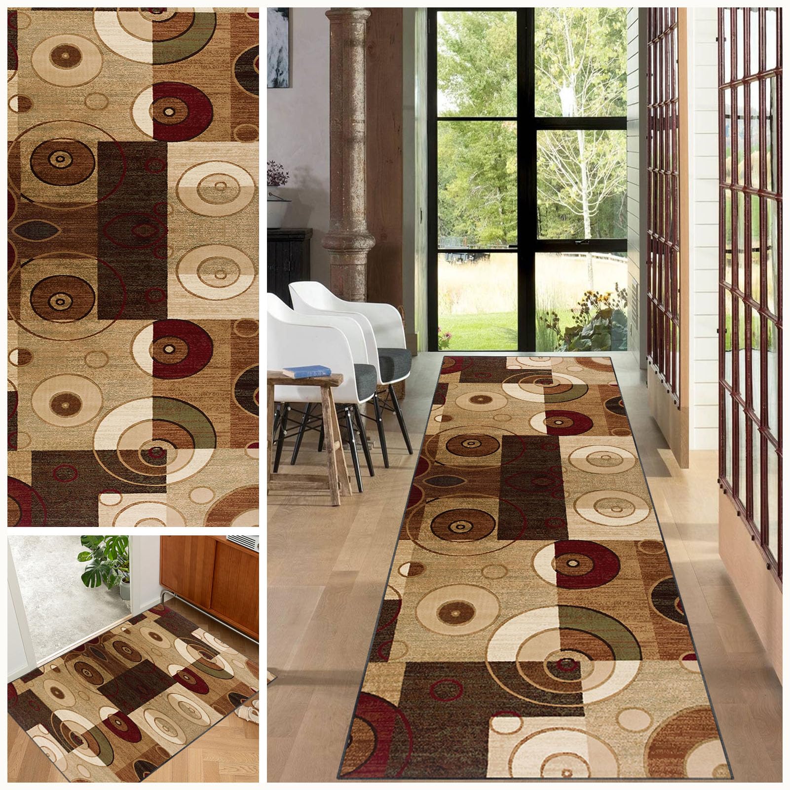 Runner Rug for Entryway, carpet runners Kitchen Rug Runner, 50 x 100 cm Extra Long Hallway Non Slip Backing Area Rug Washable Floor Carpet for Living Room Bedroom Laundry Room Kitchen Room Doormat