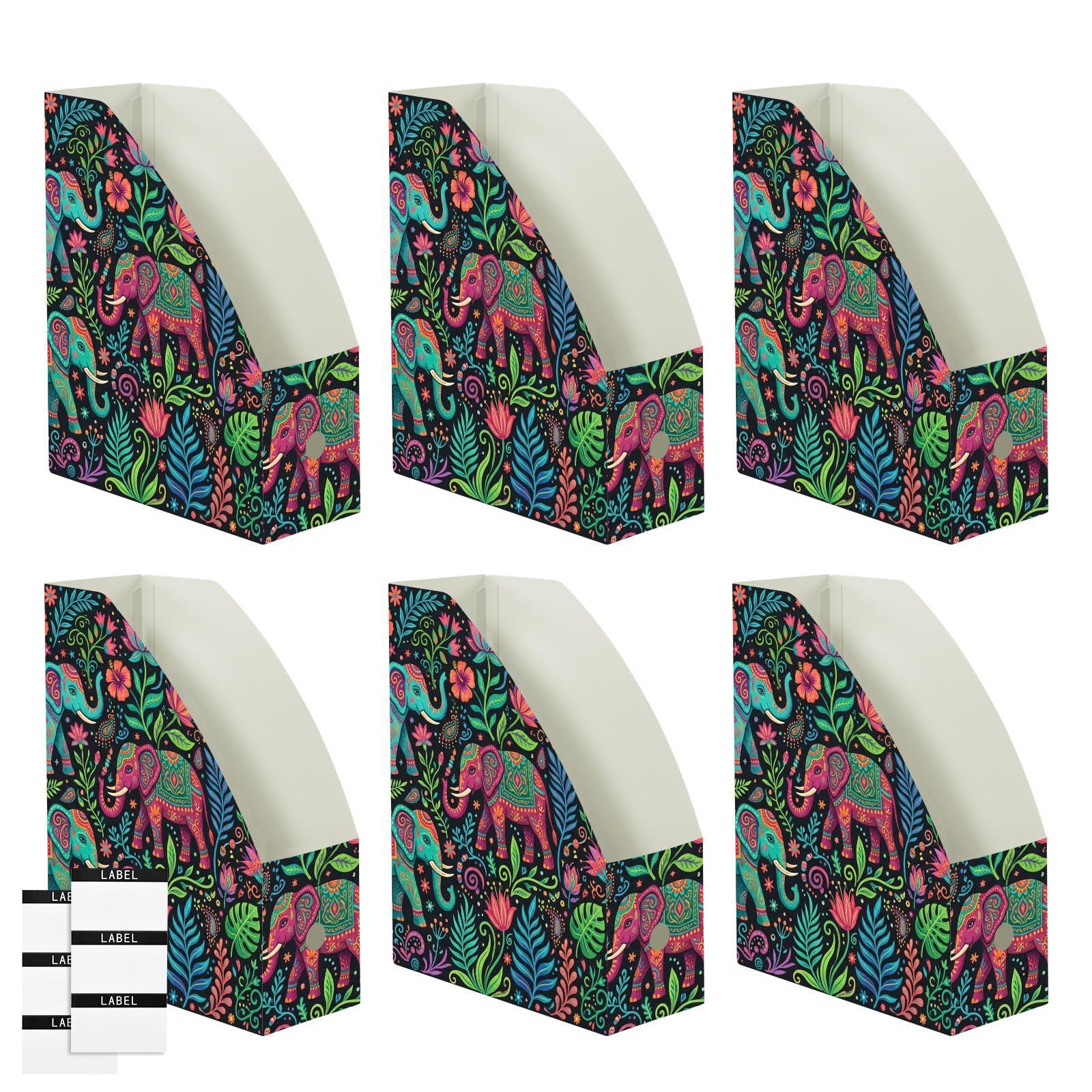 Porte-revues pliable vert éléphant coloré