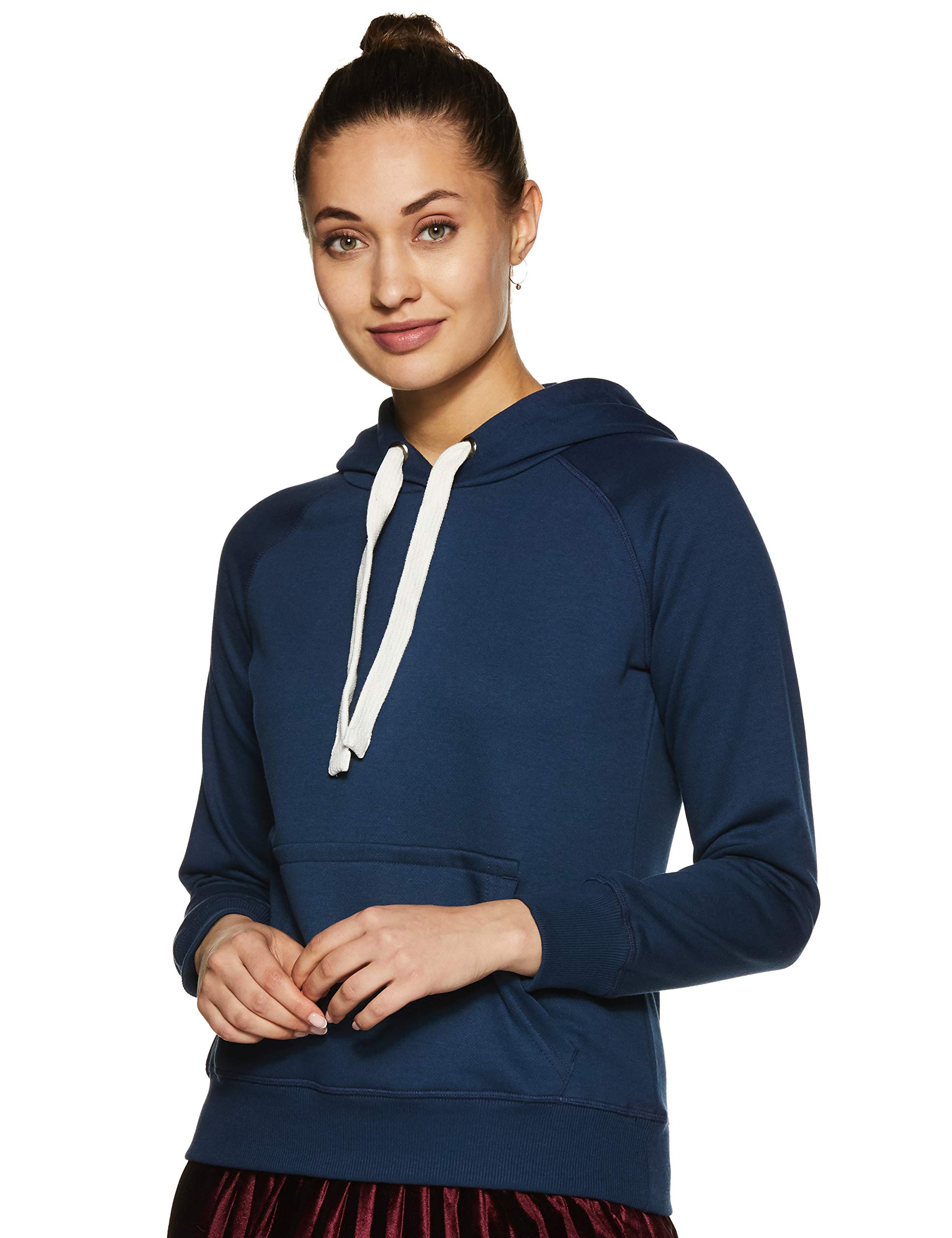amazon brand - symbol Women's Cotton Blend Regular Fit Hooded Sweatshirt (with Front Pockets)-picture-19