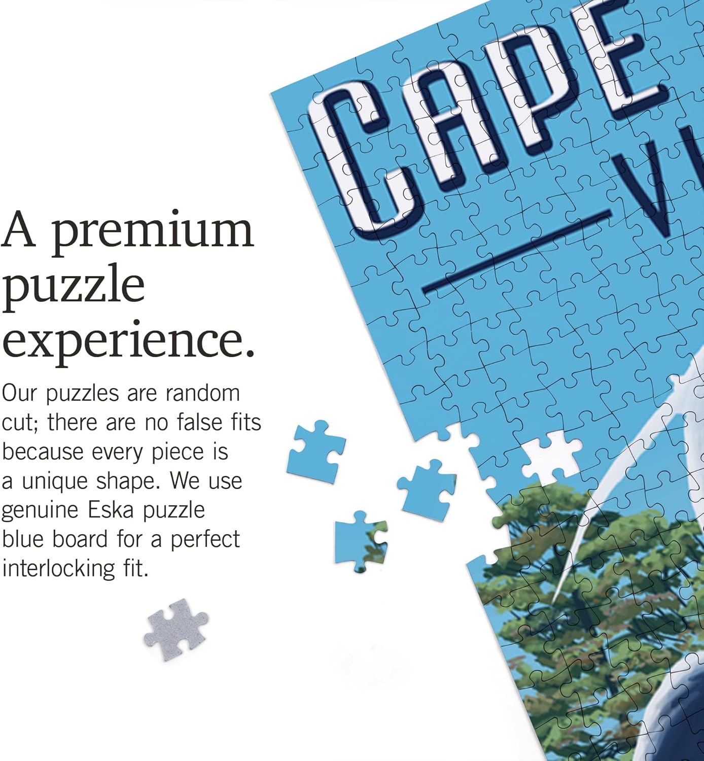 Lantern Press Cape Charles, Virginia, Blue Heron 1000 Piece Jigsaw Puzzle for Adults, Made in USA with Reference Poster