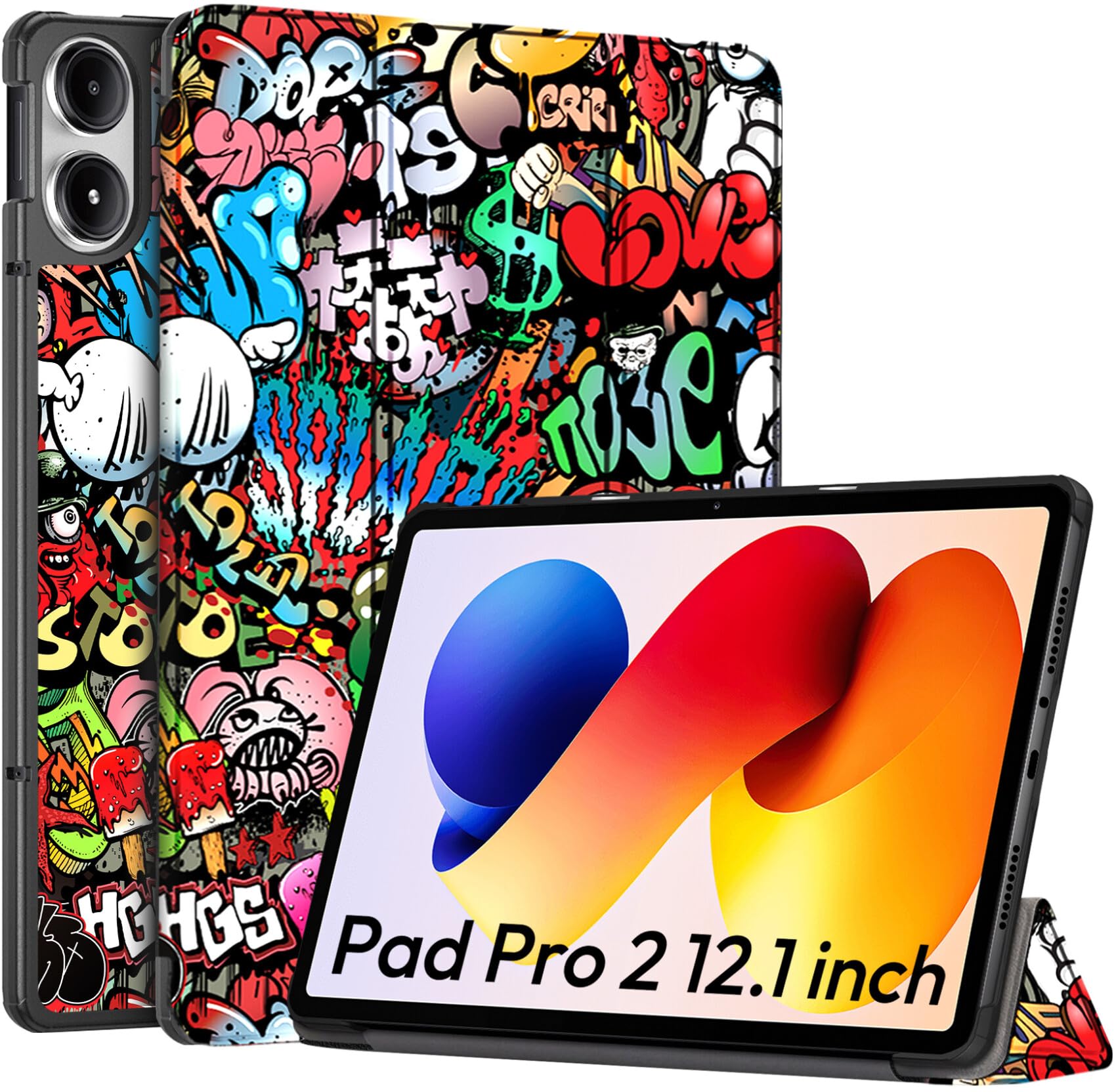 Robustrion Cover for Redmi Pad 2 Pro 12.1 inch Cover Case, Trifold Cover Case for Redmi Pad 2 Pro 5G Tablet Cover [Auto Sleep Wake Support] - Black — Amazon image 9