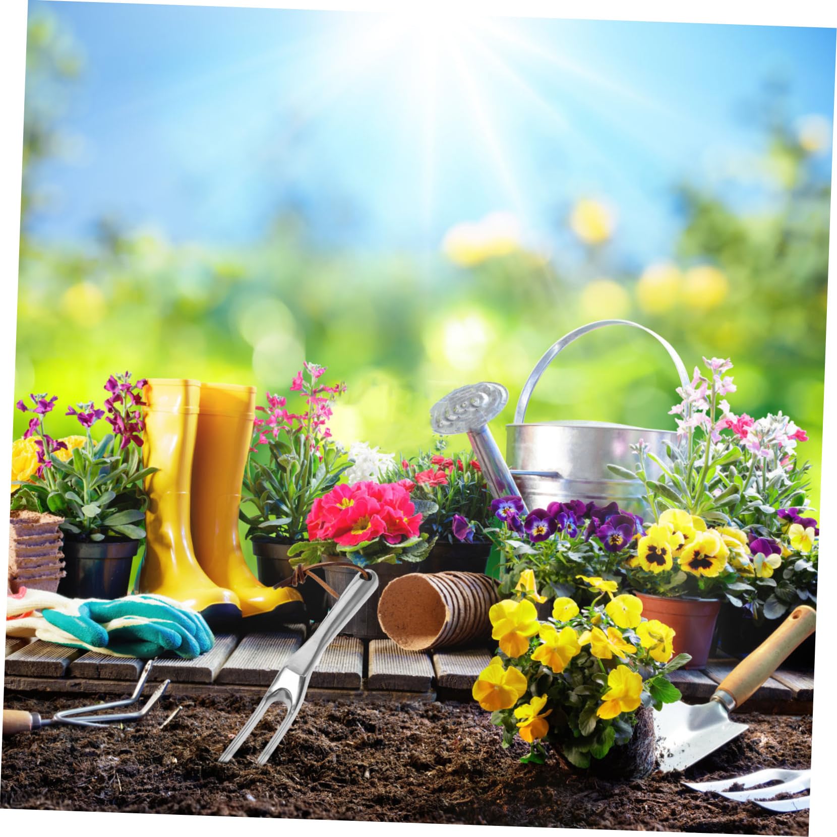 HOMSFOU 5stücke Handrechen Für Gartenarbeit Tragbarer Kleiner Metallrechen Zum Jäten Lockern Von Erde Und Pflanzenpflege Gartengerät Für Hobbygärtner Und Outdoor-nutzung