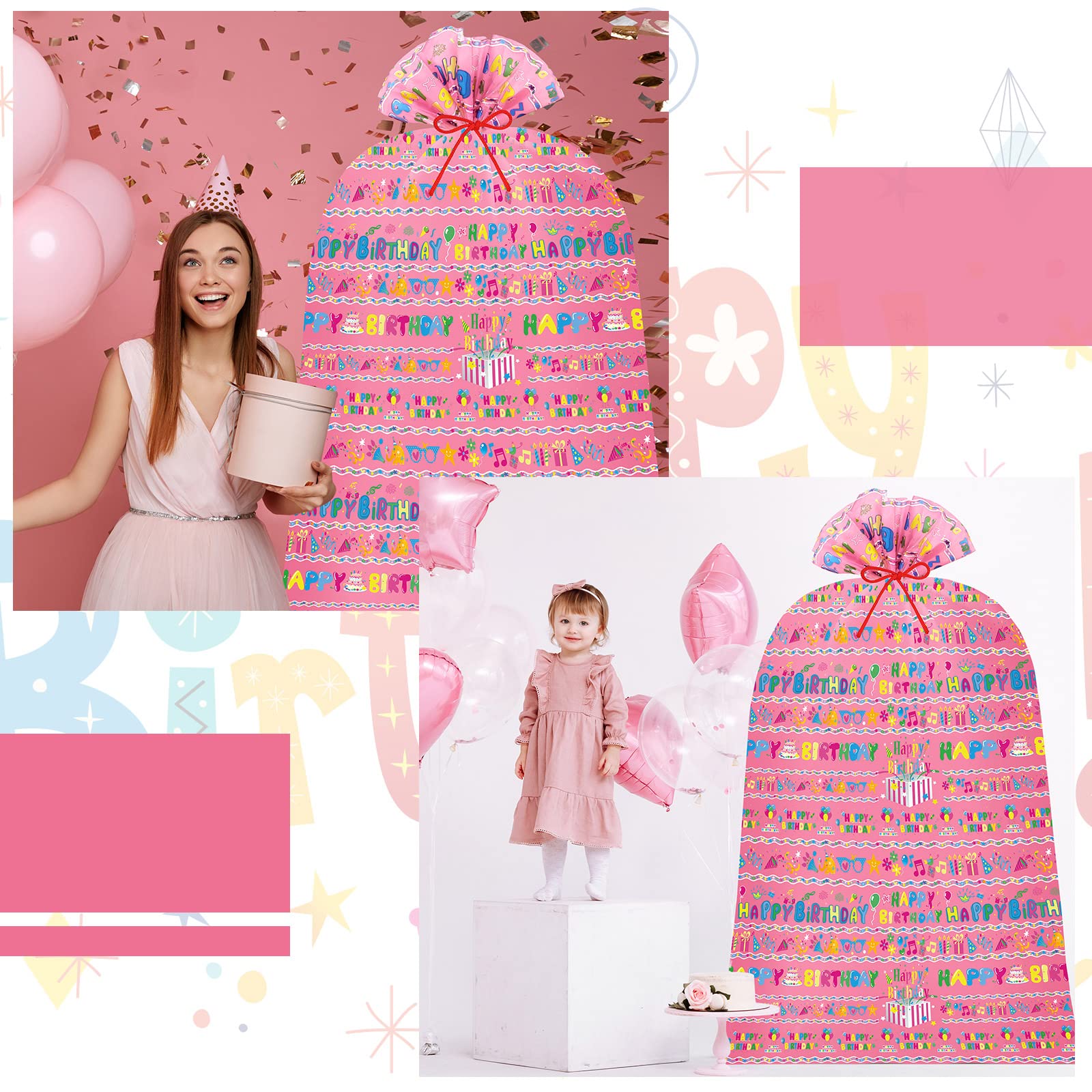 Amazon.com: Teling 2 Pcs 80 x 60 in Jumbo Birthdays Gift