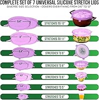 Vista 9 de Tapas elásticas de silicona reutilizables para almacenamiento de alimentos en el refrigerador, fundas elásticas resistentes al calor, tazas, latas