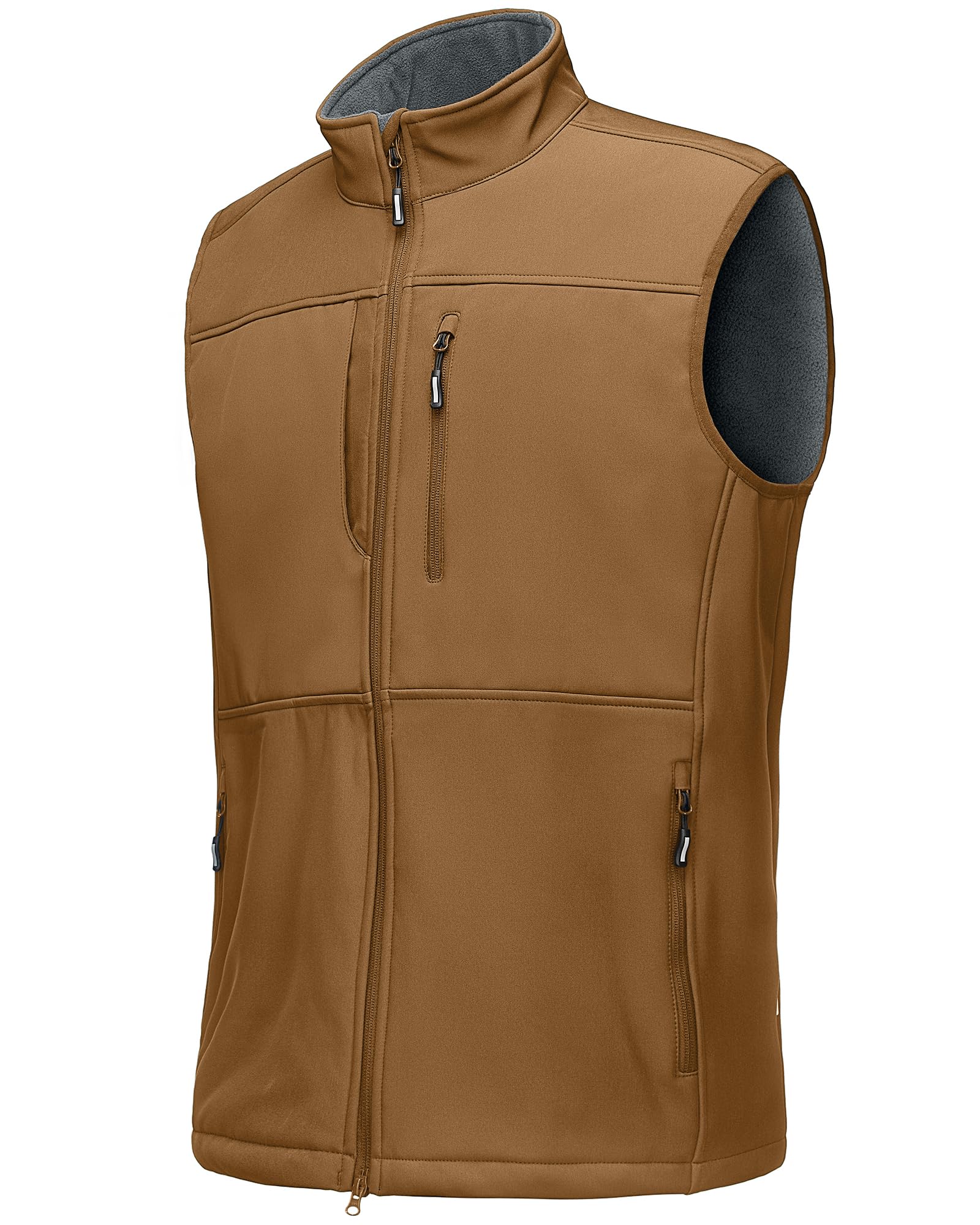 Outdoor Ventures Gilet da corsa da uomo, leggero, antivento, foderato in pile, Softshell, senza maniche, per golf