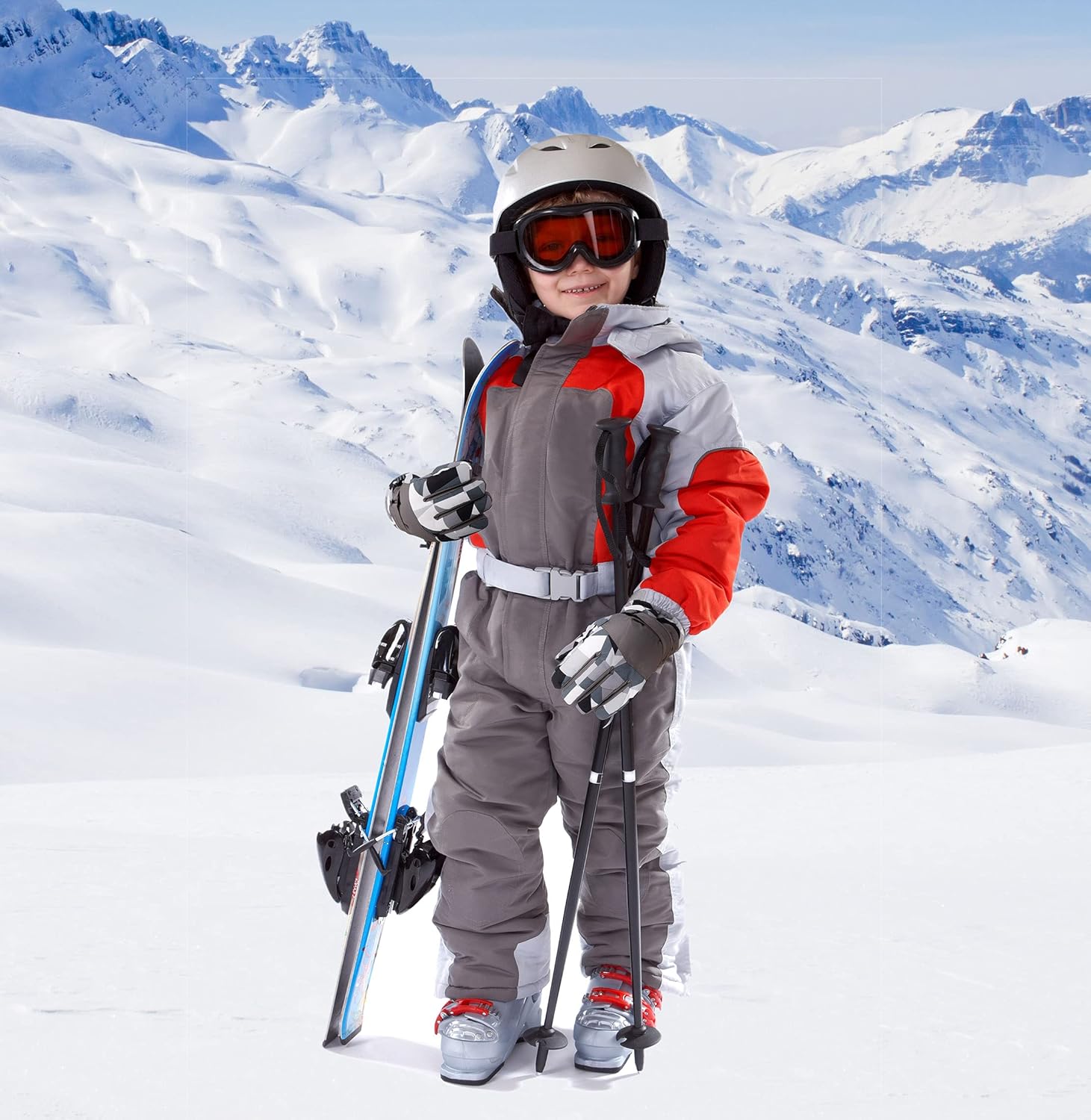 LULLABY KIDS Kids Winter Gloves Waterproof Boys Girls Snow Ski Gloves