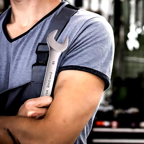 Miniatura 7 de B4B BANG 4 BUCK Juego de llaves combinadas de trinquete de cabeza flexible de 12 piezas, métricas de 0.315-0.748 in, llave de engranajes de acero al