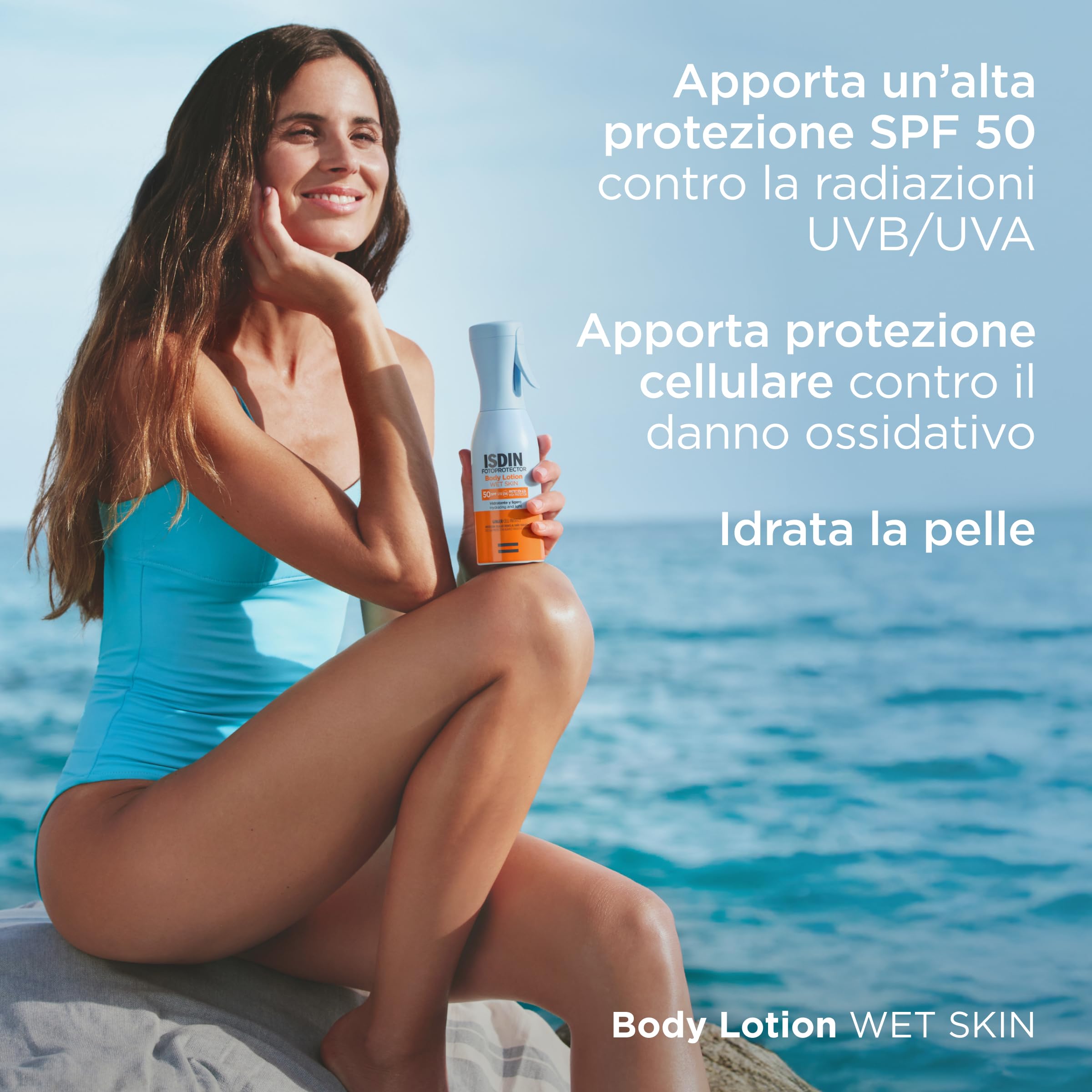 ISDIN Fotoprotector Body Lotion SPF 50, Protezione Solare Corpo Leggera in Spray con Erogatore a Pistola, Crema Solare che Idrata Intensamente la Pelle, 250ml