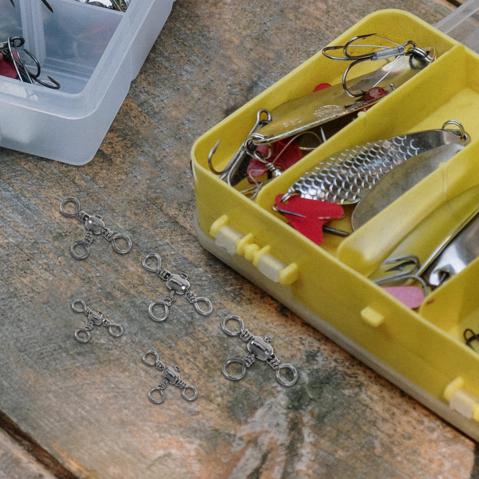 Toyvian 150pezzi Connettori Girevoli Clip Piccoli Per Pesca Moschettone Connettore Girevole Attrezzatura Per Girelle Da Pesca Kit Per Attrezzatura Da Traina Di Per in Acqua Salata