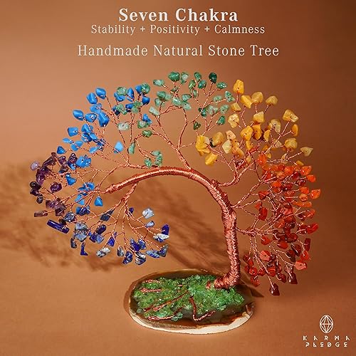 Miniatura 2 de Árbol de la vida de cristal curativo de 7 chakras para decoración del hogar y la oficina, energía positiva, riqueza, buena suerte, cristales