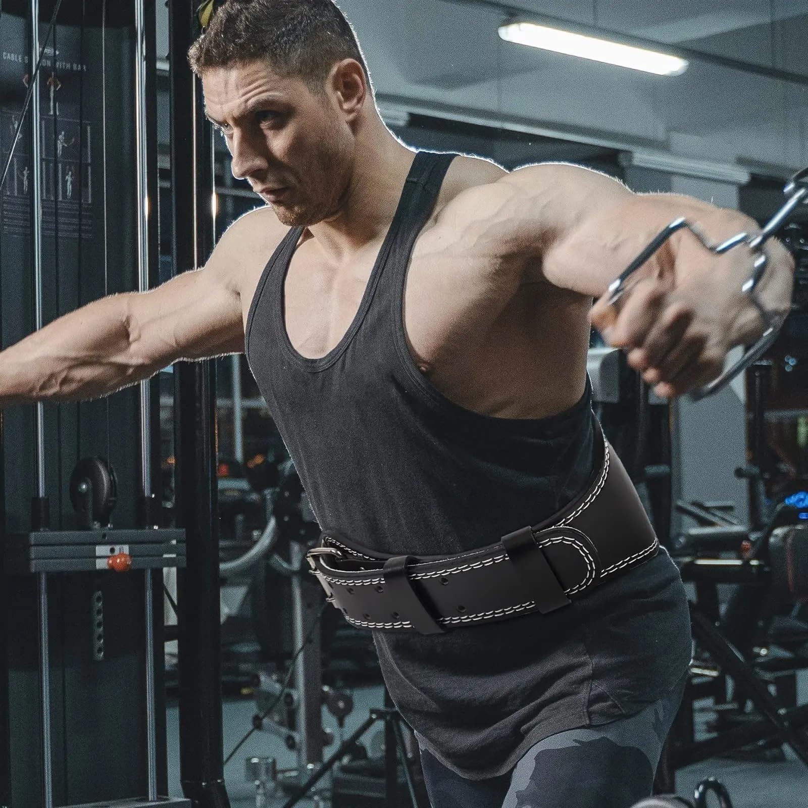 GewichthebergüRtel Leder Fitness Gewichthebergürtel for Männer Frauen Gym Lendenwirbelstütze Powerlifting Bodybuilding Workout Training fürs Fitnessstudio