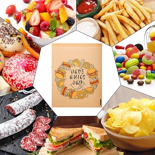 Miniatura 5 de Nicunom Paquete de 500 bolsas de papel para sándwich bolsas reciclables de grado alimenticio bolsas de panadería bolsas resistentes a la grasa para