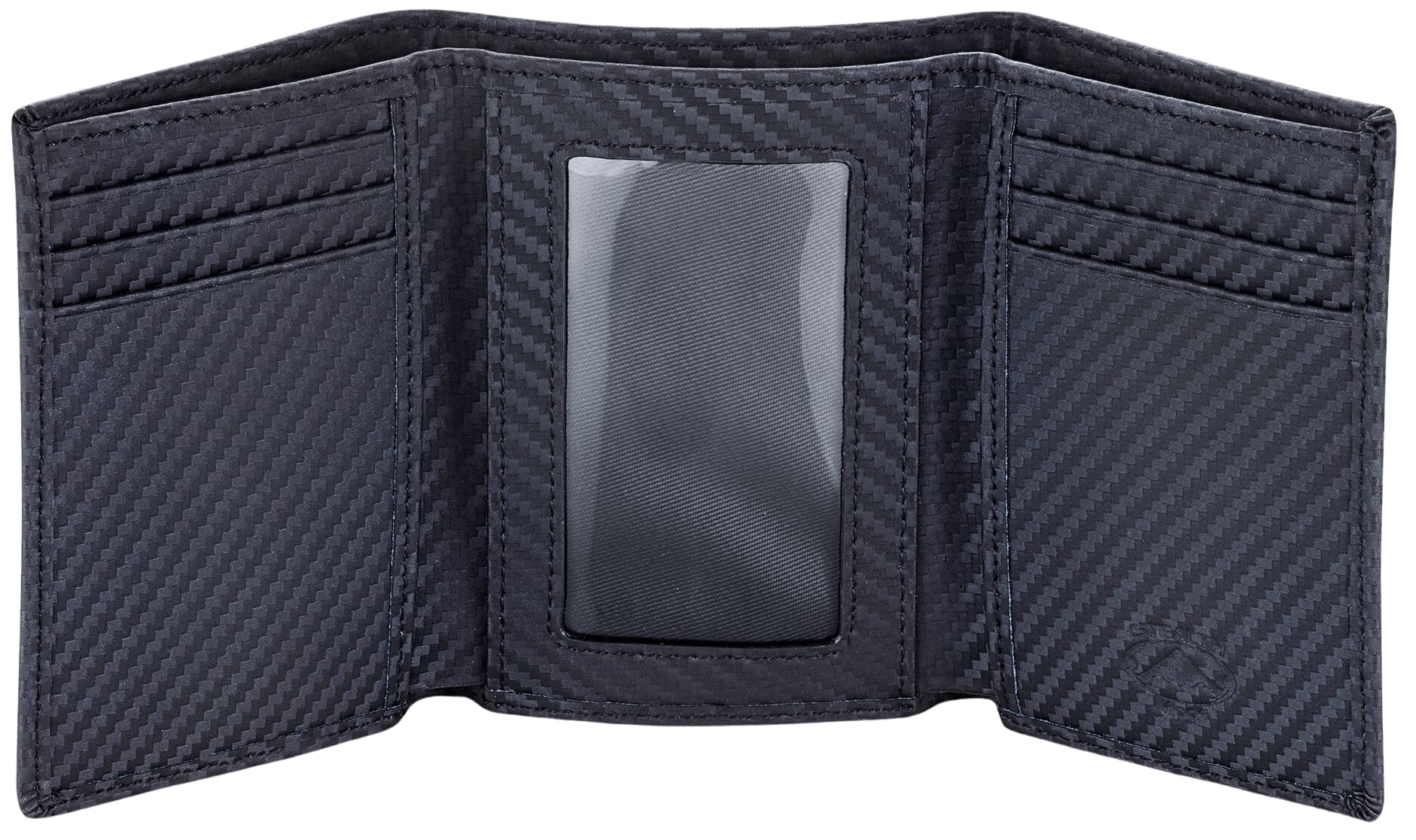 Stealth ModeTrifold Leather Wallet for Men with RFID Blocking (Carbon Fiber)