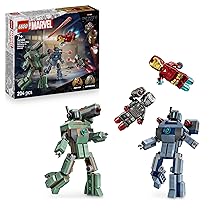 LEGO ǀ Marvel Iron Man e War Machine Contro i Droni Hammer – Giocattolo da Costruire con 2 Minifigure e 2 Action Figure con Shooter – Regalo da Supereroi per Bambini da 7 Anni in su – 76320