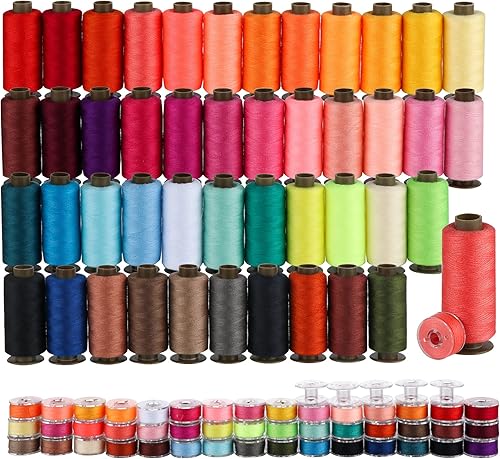 ilauke 95 bobinas de hilo de coser, 400 yardas por hilo de coser, carretes de poliéster con funda, suministros de costura de 45 colores, bobina