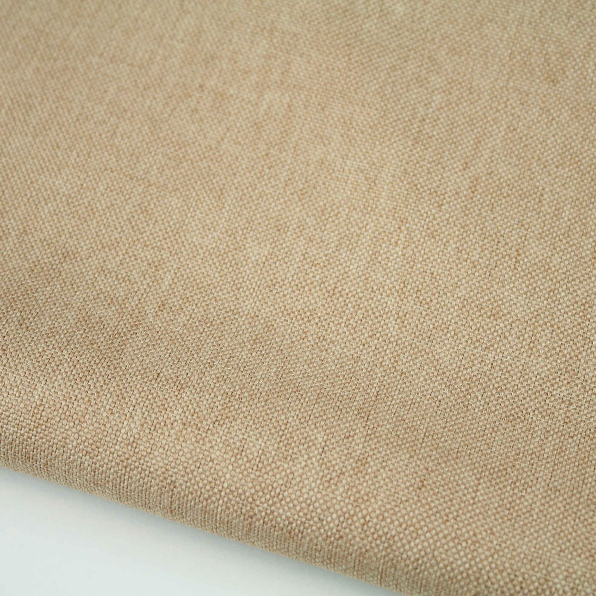 Plain Soft Linen Look Fabric Curtain Dressmaking Upholstery Fabric (Beige)