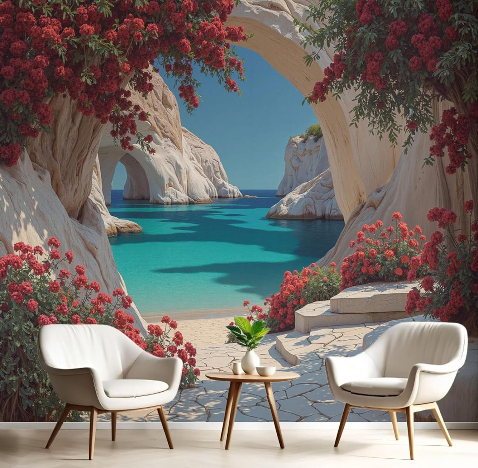 kfjhgbdshhj Photo Wallpaper 3D Natural Arch Non-Woven, Wall Mural, Greece, Rocks, Non-Woven, XXL, Bedroom, Living Room, TV Background,250cmx175cm Stickers - Frameless Painting - Poster