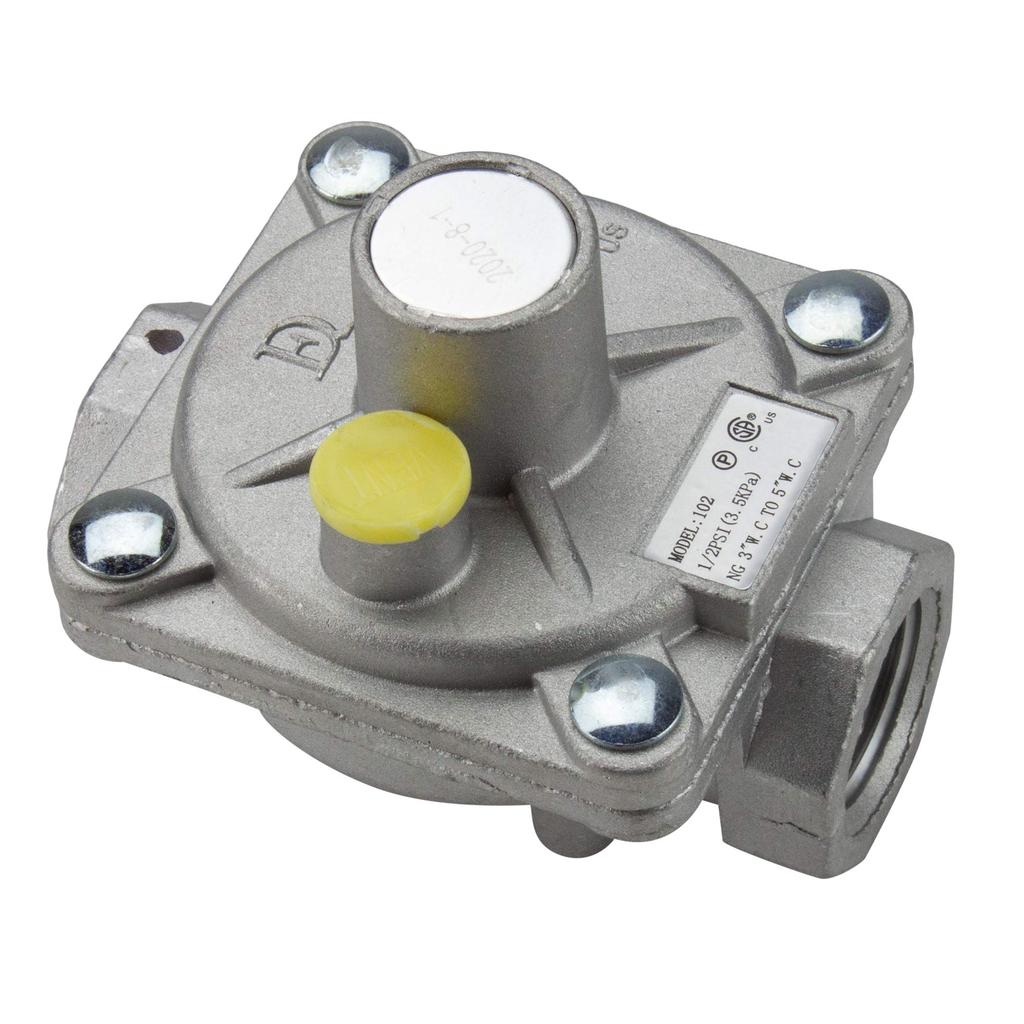 Buy Adjustable Natural Regulator for Fire Pits, 3" to 5" WC (Water Column) Output, 1/2 PSI Input