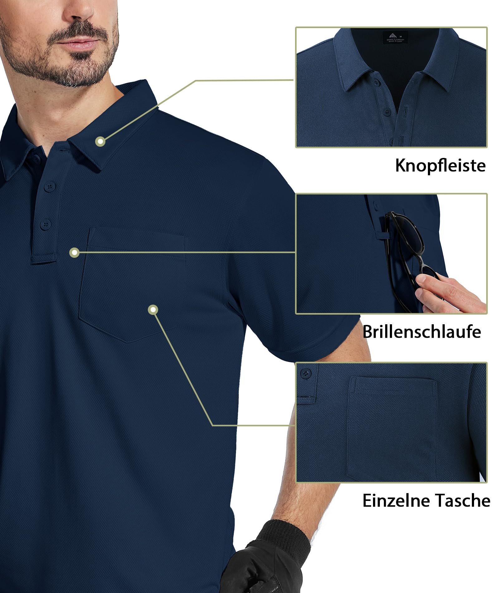 SwissWell Lote de 2 Polo Hombre Manga Corta Transpirable Golf Polos Camisa para Hombre