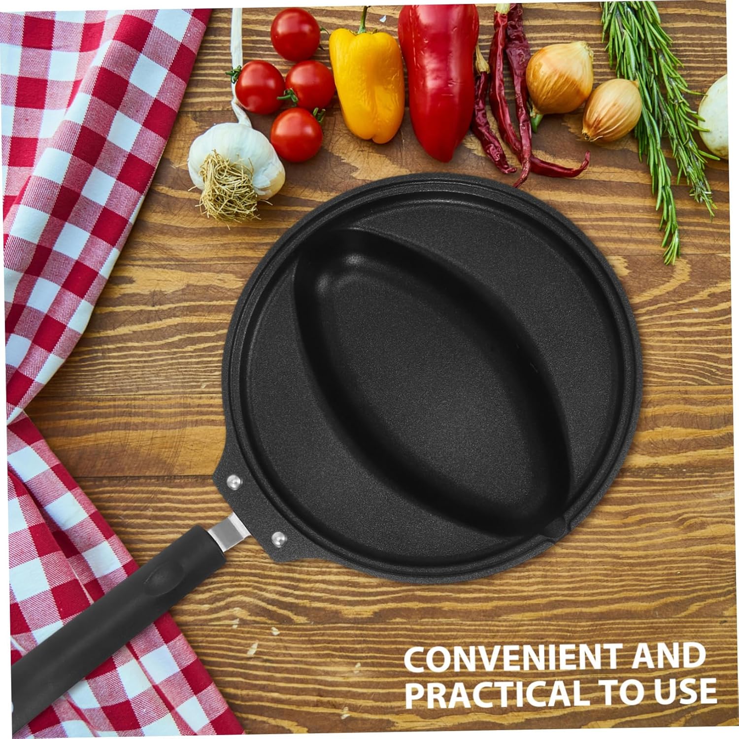 Zerodeko Non-Stick Egg Frying Pan Household Omelet Pan with Lid Black Non-Toxic Saucepan Suitable for Induction Cookers