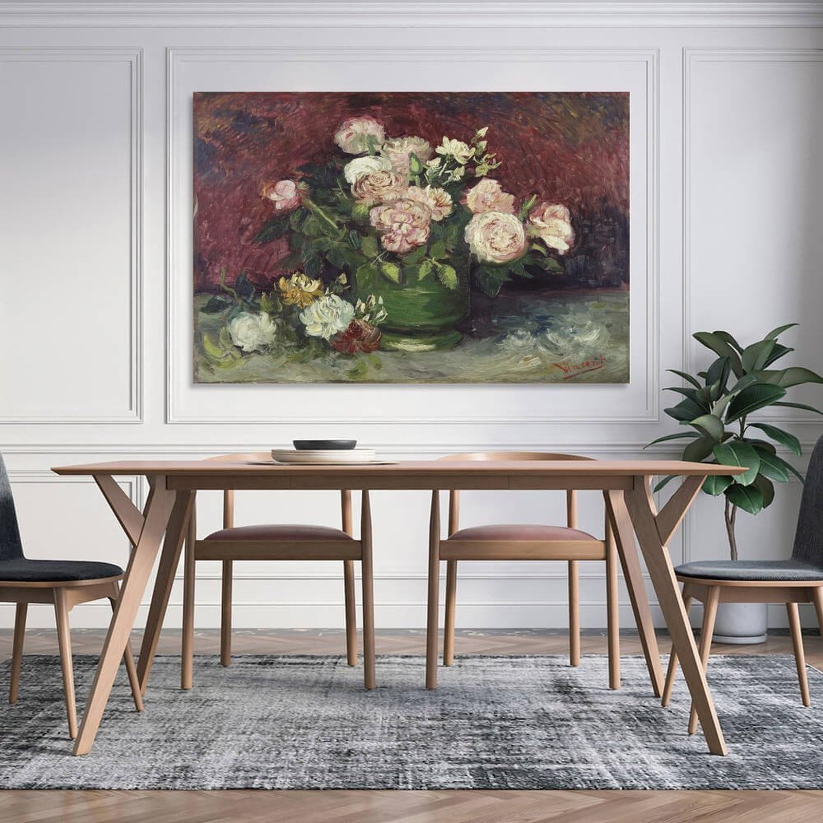 Amazon.co.jp: ゴッホ画集「バラとシャクヤク」絵画ポスター油絵