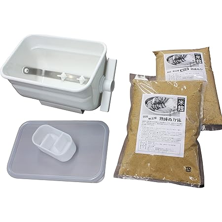 Amazon ハンドルかき混ぜ式ぬか漬け容器 ホーローぬか楽 と熟成ぬか床 補充ぬかのセット 漬物器 漬物保存容器 オンライン通販