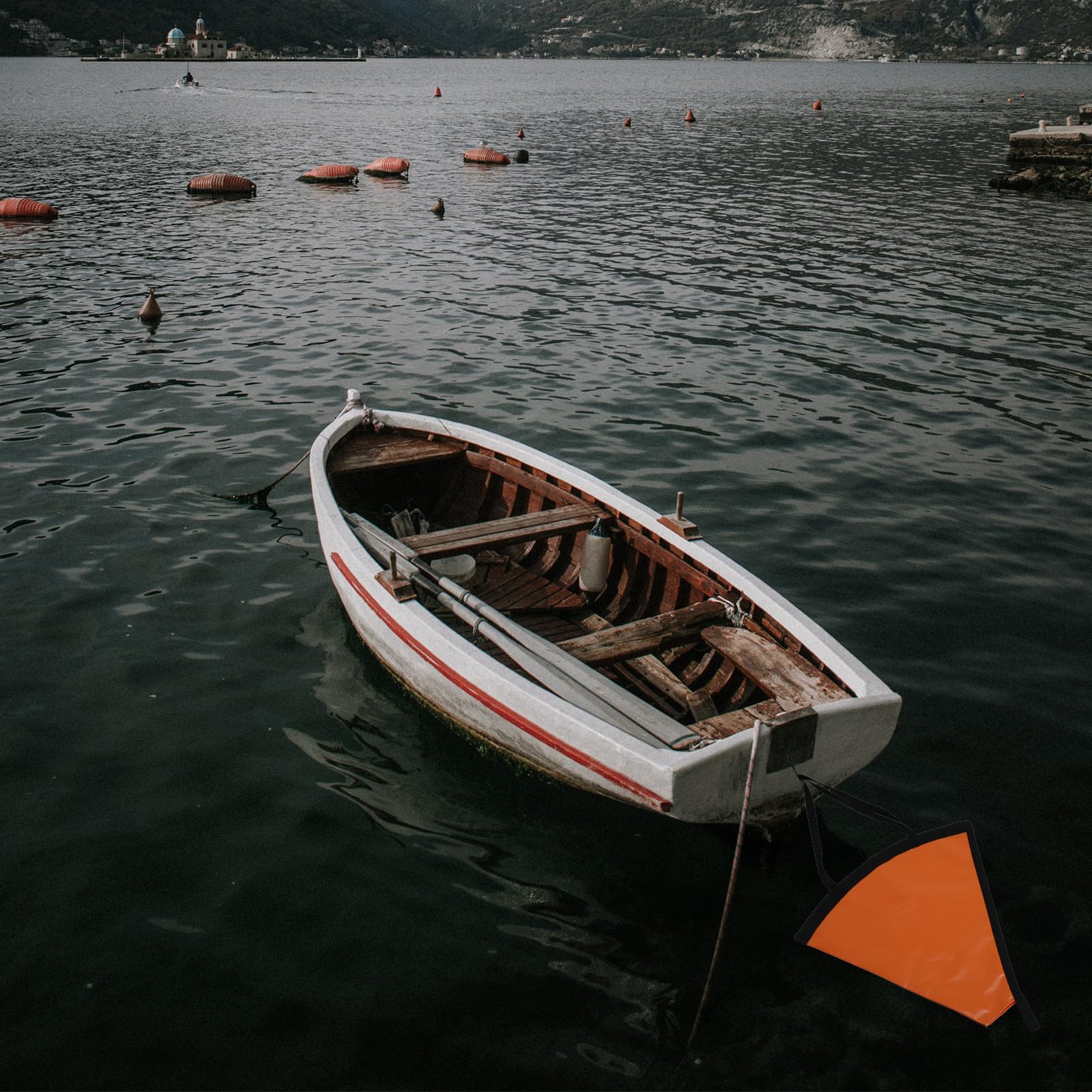 Ancora per Barca in PVC Arancione con Corda Traino e Galleggiante, Ancoraggio Stabile per Kayak e Barche a Motore in Condizioni di Pesca e Vento