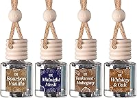 CE Craft Hanging Car Air Freshener 4-Pack: Long-Lasting Essential Oil Diffusers, Masculine Aromatherapy Scents, 30-90 Days Freshness