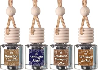 CE Craft Hanging Car Air Freshener 4-Pack: Long-Lasting Essential Oil Diffusers, Masculine Aromatherapy Scents, 30-90 Days Freshness