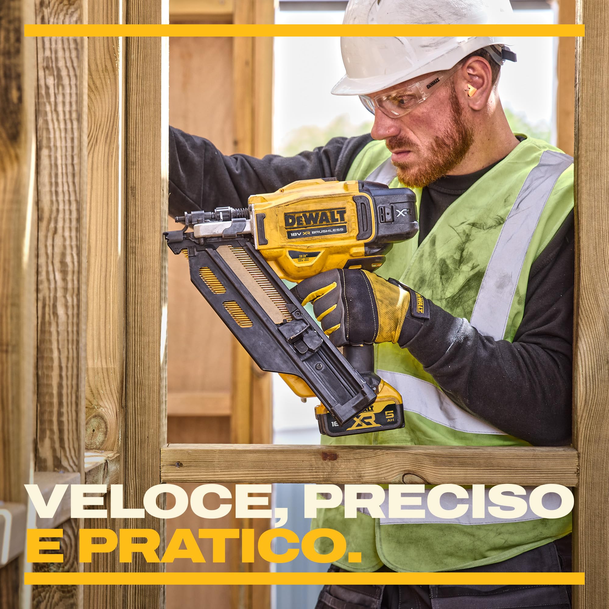 DEWALT 18V XR Chiodatrice per Strutture Brushless di Nuova Generazione, solo utensile, DCN950N-XJ