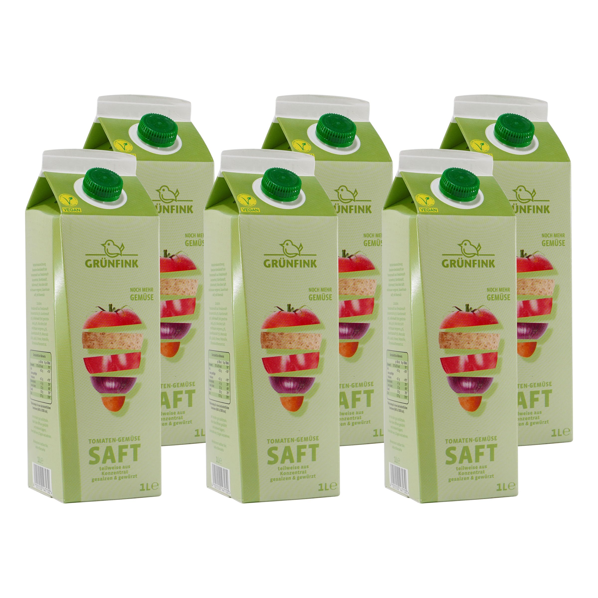 Grünfink Tomaten-Gemüsesaft, 8er Pack (8 x 1 l)