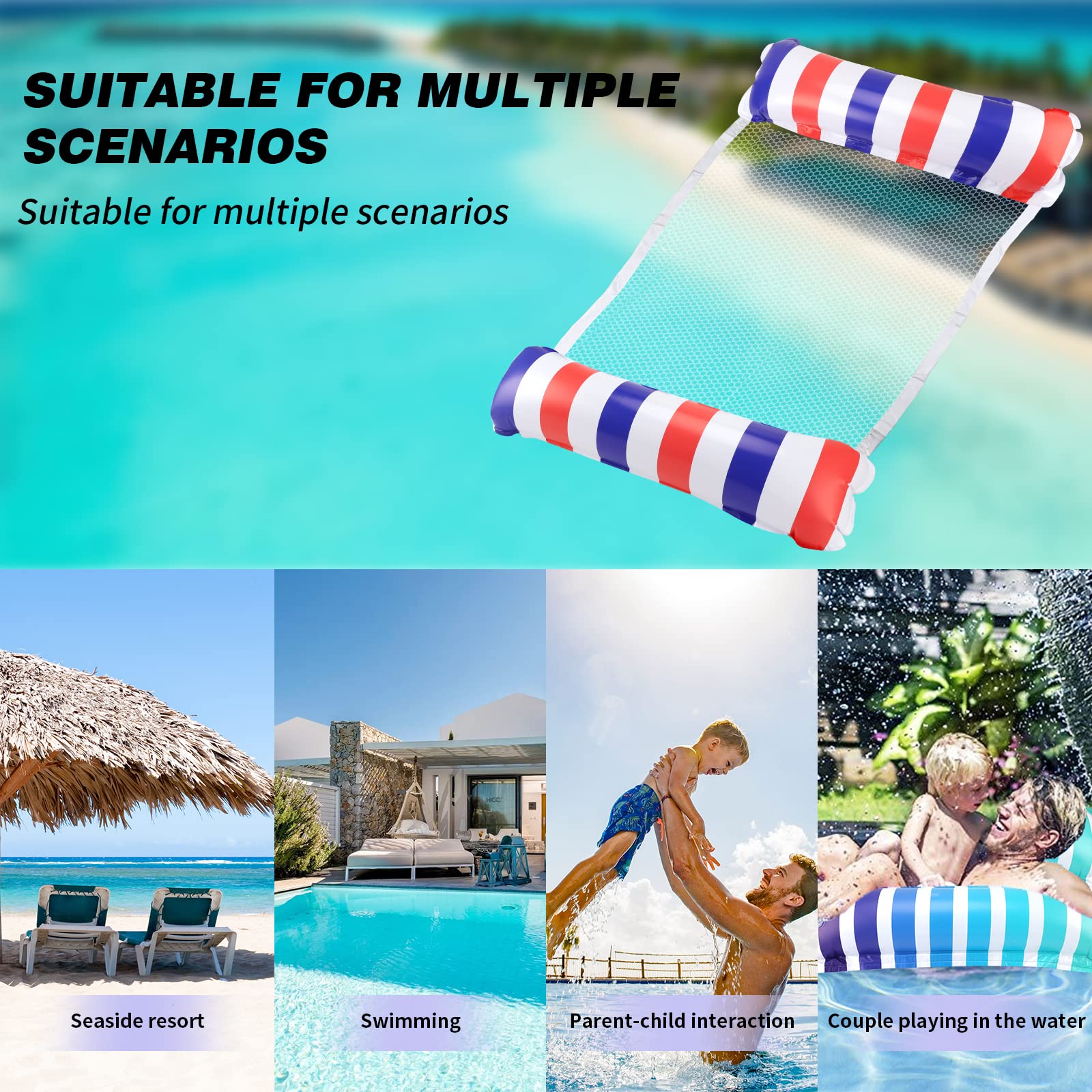 Buy 2Pack Swimming Pool Floats, Inflatable Water Hammock Adults Size