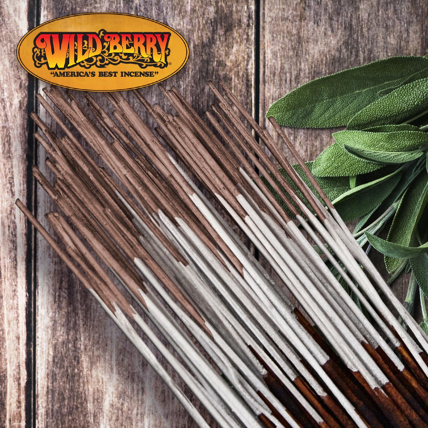 Wild Berry Incense Sticks - Sage & Santo - Green Woody Fragrance with Sage and Cedarwood - Hand Dipped in The USA (100 Count)