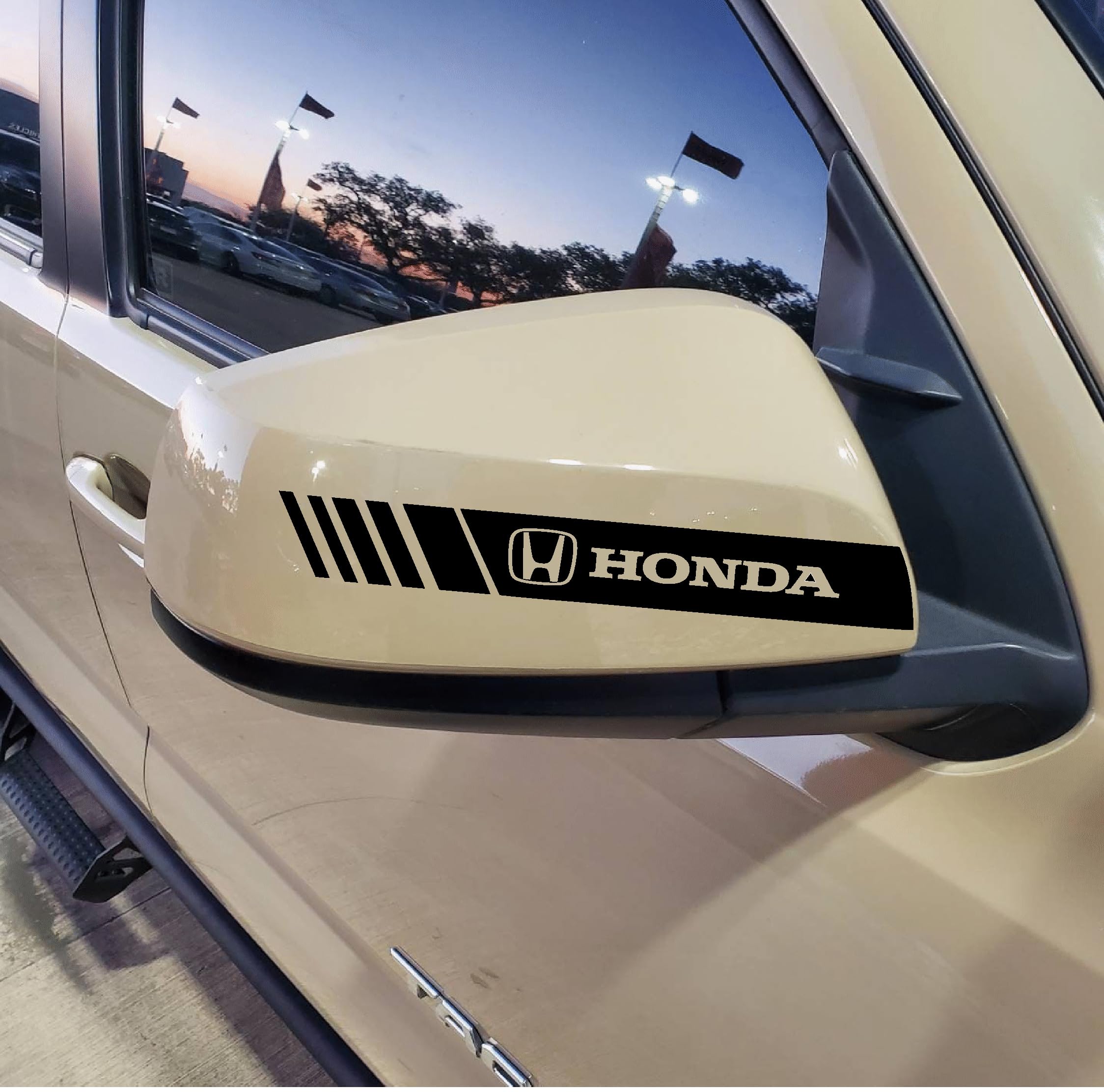 Upgrade Your Ride with Honda Side Mirror sticker Exterior Accessories - Sleek Black Design by Hard Goat