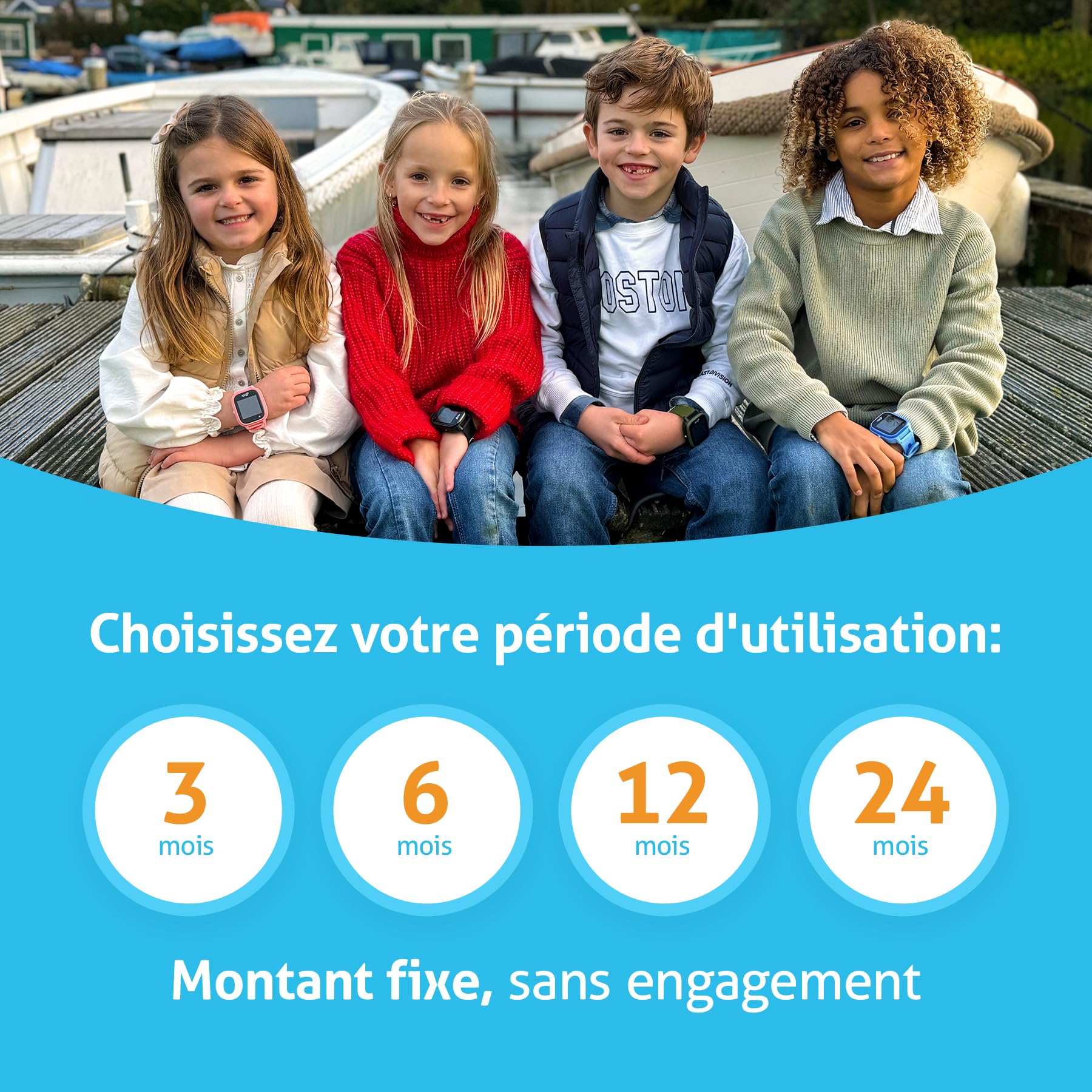 Spotter GPS Watch Explorer - Smartwatch étanche avec Suivi GPS, Alarme SOS, Appel, caméra, Chat, Compteur de Pas - Périodes d'utilisation à coût Fixe, sûre pour Les Enfants, Noir