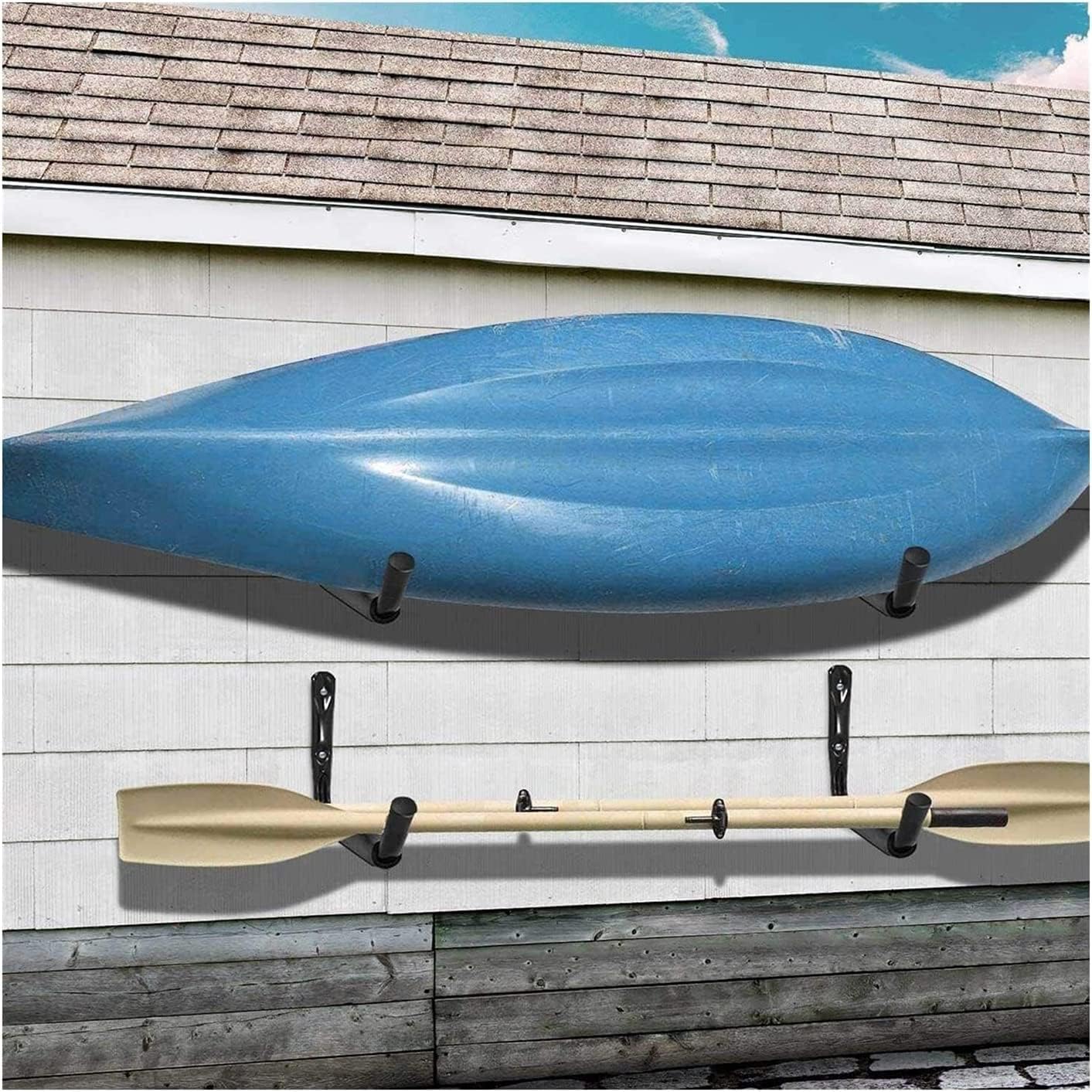 Kayak Storage Rack, Indoor Wall Mount Storage Hooks, Home Utility Heavy Duty Garage Hangers, Dock Hanging for Boat Yacht Kayak Canoe