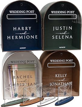 Wedding Card Box Personalized - Rustic Wedding Decorations for Reception Inside - Wood Card Box For Gift - Post Box Holder with Slot for Honeymoon Bridal Baby Shower Birthday