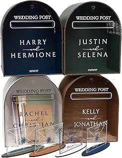 Wedding Card Box Personalized - Rustic Wedding Decorations for Reception Inside - Wood Card Box For Gift - Post Box Holder with Slot for Honeymoon Bridal Baby Shower Birthday
